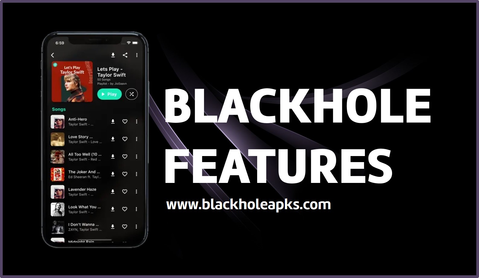 Features of BlackHole APK | Complete music player