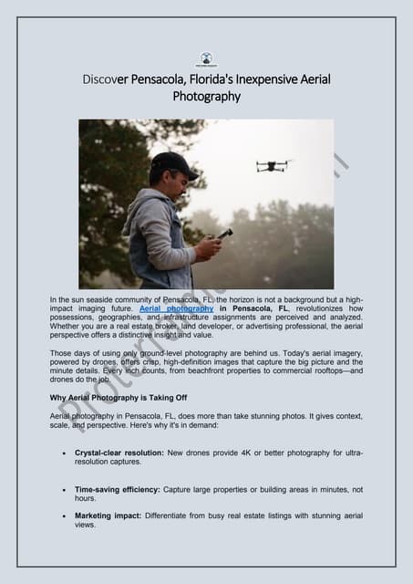 Discover Pensacola, Florida's Inexpensive Aerial Photography
