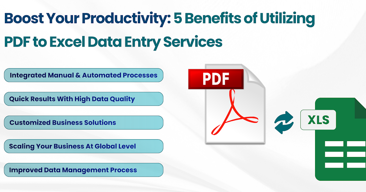 Boost Your Productivity: 5 Benefits of Utilizing PDF to Excel Data Entry Services