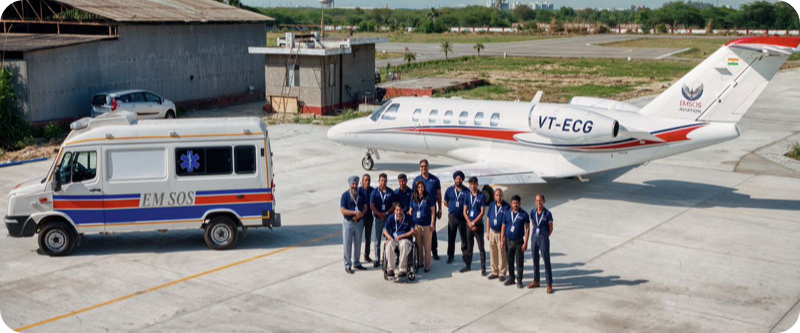 Air Ambulance Service in Delhi | EMSOS Medical – 24x7 ICU Flights