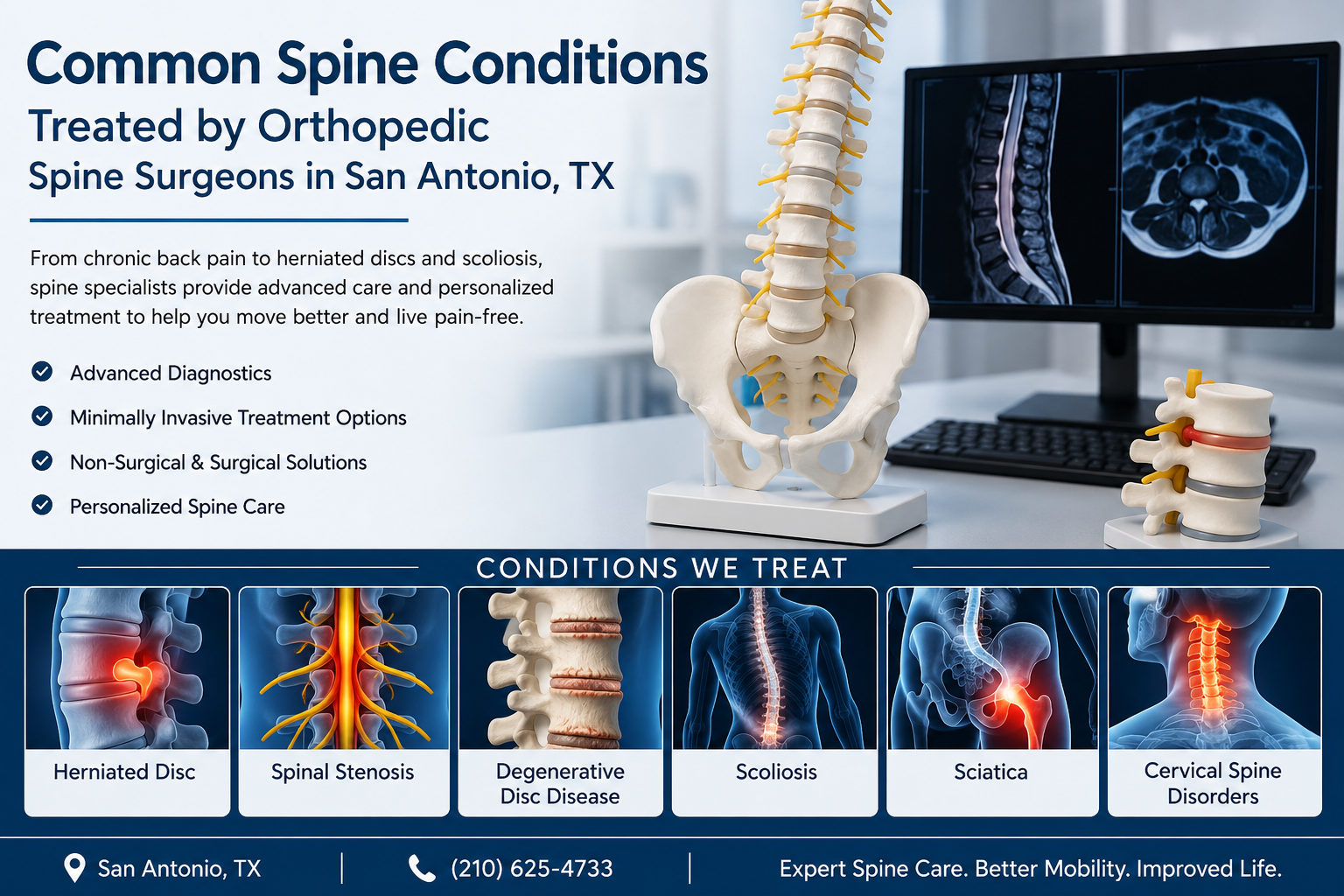Common Spine Conditions Treated by Orthopedic Spine Surgeons in San Antonio, TX – Bsiofsa